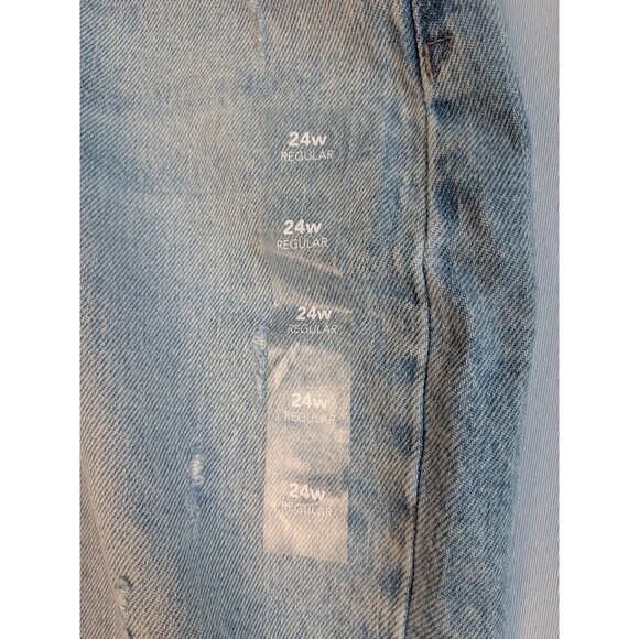 Edgely Women's Plus Size Jeans 24W Relaxed Wide Leg Boyfriend Mid Rise Original - Picture 6 of 16